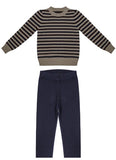 ONE CHILD 2PC ROPING STRIPED KNIT SET