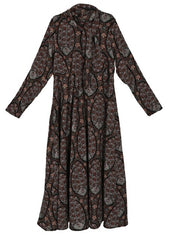 MINIMAL FLORAL TIE NECK DRESS
