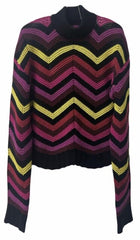 VIBE CHEVRON KNIT COLORFUL SWEATER