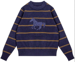HARPER JAMES 2PC STRIPED HORSE SWEATER SET