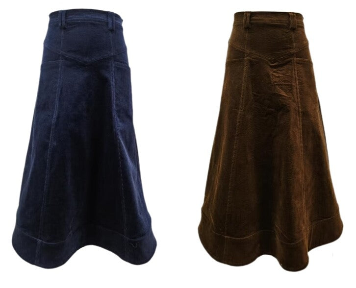 VIBE 2PC LEON CABLE KNIT HOODIE WITH LEON MAXI CORDUROY SKIRT