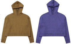 VIBE 2PC LEON CABLE KNIT HOODIE WITH LEON MAXI CORDUROY SKIRT