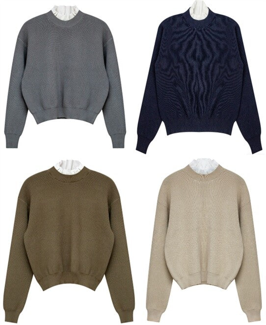 MALLORY & MERLOT MARLEY RUFFLE KNIT MOCK NECK