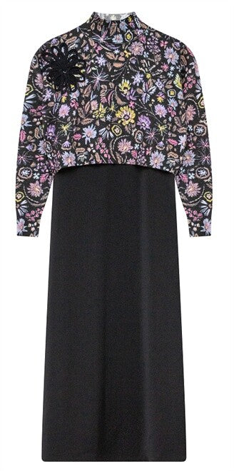 MINIMAL POP UP FLOWER PRINT SLIP DRESS