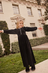 PASHMINI SAWYER VELVET RUFFLE COLLAR MAXI