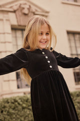 PASHMINI SAWYER VELVET RUFFLE COLLAR MAXI