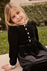 PASHMINI SAWYER VELVET RUFFLE COLLAR MAXI