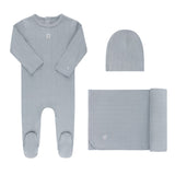 ElYS&CO. 3PC CHERRY POINTELLE FOOTIE+BEANIE+BLANKET SET