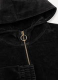 COLMAR VELVET FULL ZIP SWEATSHIRT WITH HOOD