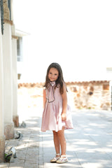 ALITSA FRONT TIE PIPED PLEATS  DRESS