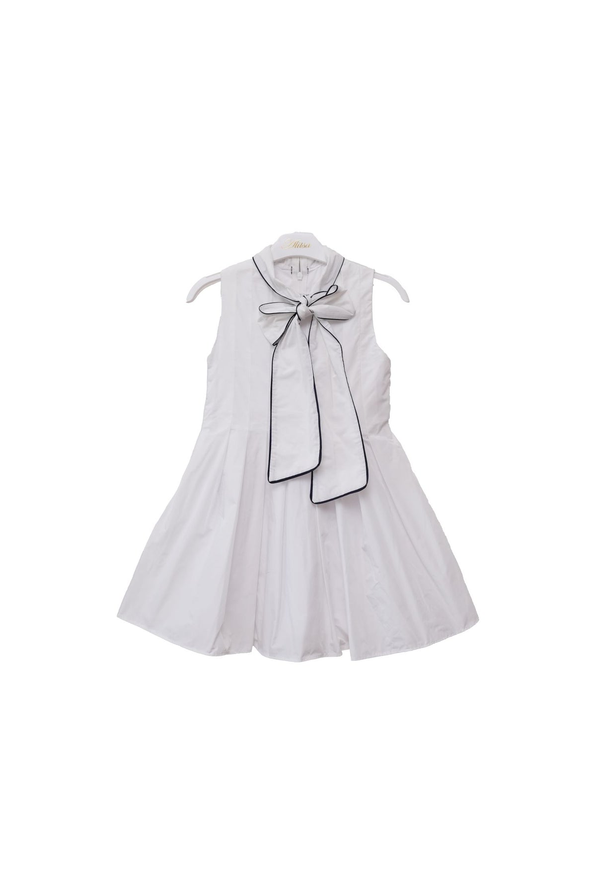 ALITSA FRONT TIE PIPED PLEATS  DRESS