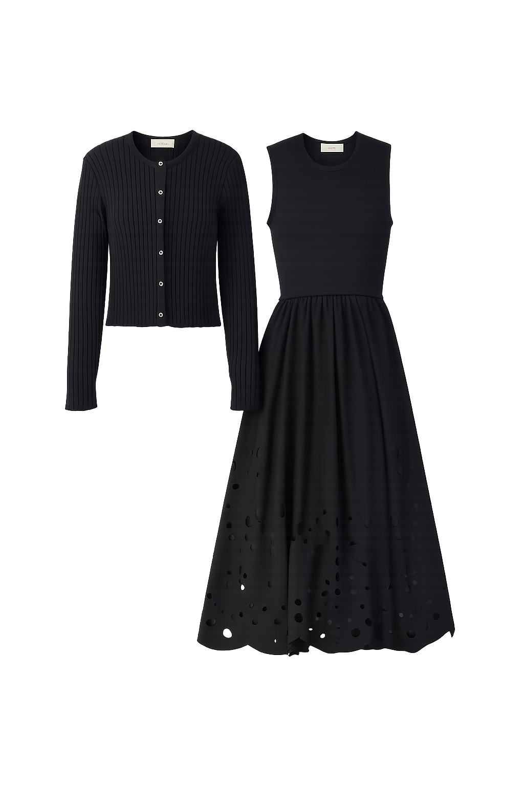VALENTINA 2PC KNIT EYELET JUMPER SET