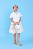 MIMISOL PIQUE WAIST DETAIL PLEATED DRESS