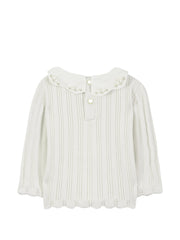 TARTINE ET CHOCOLAT KNIT COLLAR EYELET DTEAIL SWEATER