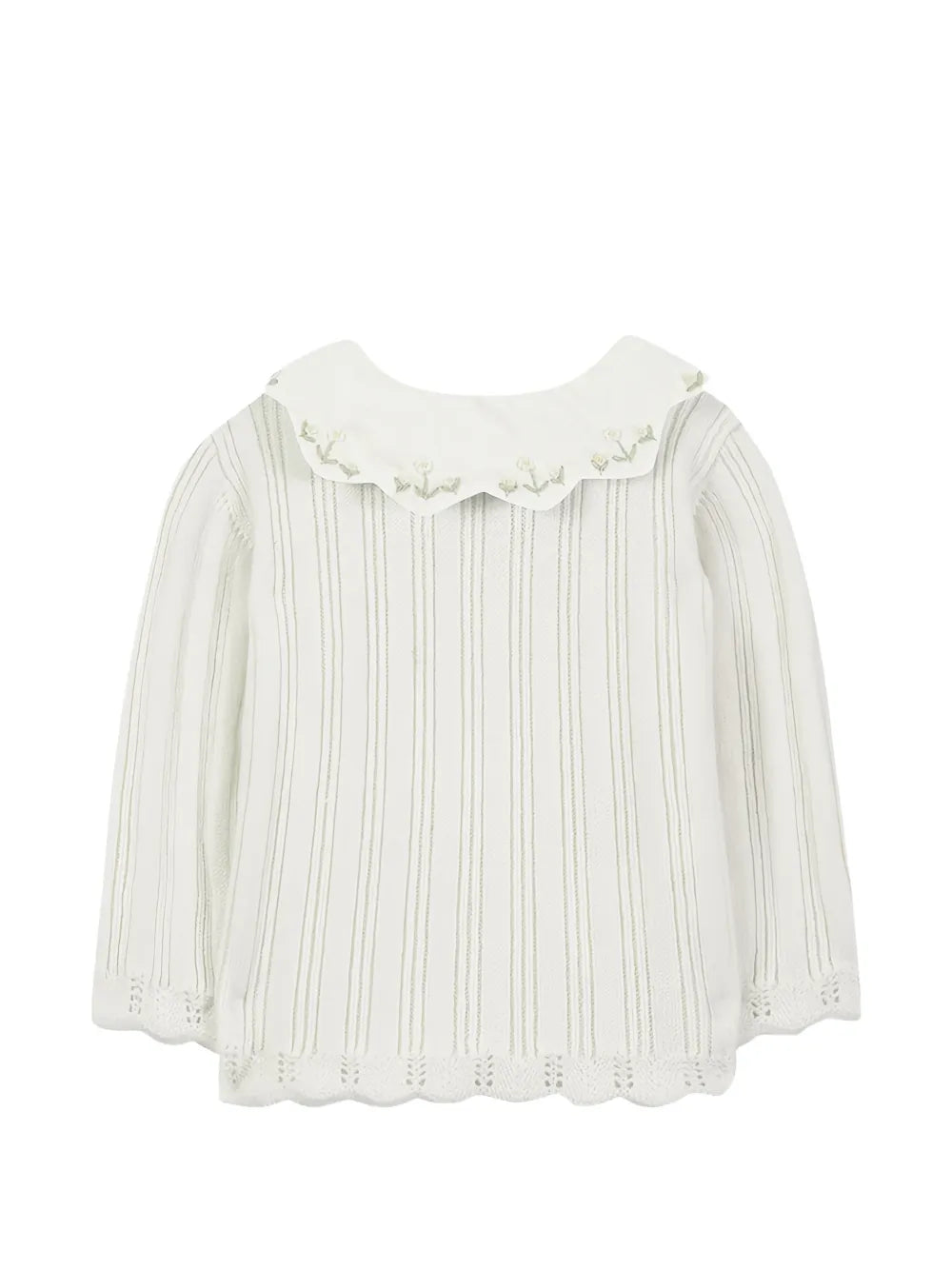 TARTINE ET CHOCOLAT KNIT COLLAR EYELET DTEAIL SWEATER