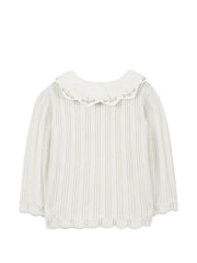 TARTINE ET CHOCOLAT KNIT COLLAR EYELET DTEAIL SWEATER