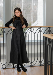 DAINTTI BY VELVETTE LABEL PLAID BOW MIDI JUMPER