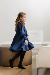 VELVETTE LABEL STRIPED SMOCKED DRESS
