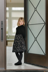 VELVETTE LABEL FLORAL COLLAR DRESS
