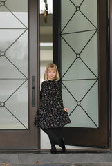 VELVETTE LABEL FLORAL COLLAR DRESS