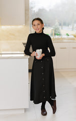 DAINTTI BY VELVETTE LABEL A-LINE BUTTON DOWN SKIRT
