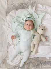 BONJOY 2PC PINSTRIPE WRAP FOOTIE WITH BONNET