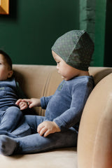 ELYS & CO. 2PC VELOUR PLAID BEAR FOOTIE AND BEANIE SET