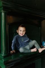 ELYS & CO. 2PC VELOUR PLAID BEAR SWEATSHIRT AND LEGGINGS SET