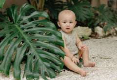 ELYS & CO. RIBBED PALM PRINT ROMPER