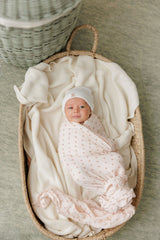 ELYS & CO. 2PC ROSEBUD DIAMOND COLLECTION FOOTIE+BONNET SET