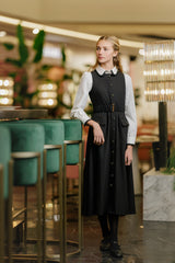 DAINTTI BY VELVETTE LABEL BELTED BUTTON DOWN JUMPER