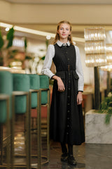 DAINTTI BY VELVETTE LABEL BELTED BUTTON DOWN JUMPER