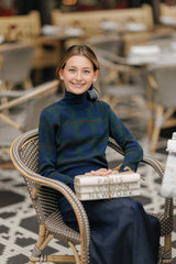 DAINTTI BY VELVETTE LABEL LONG SLEEVE PLAID KNIT SWEATER