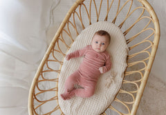 ELYS & CO. 2PC VELOUR STRIPE FOOTIE AND BONNET SET