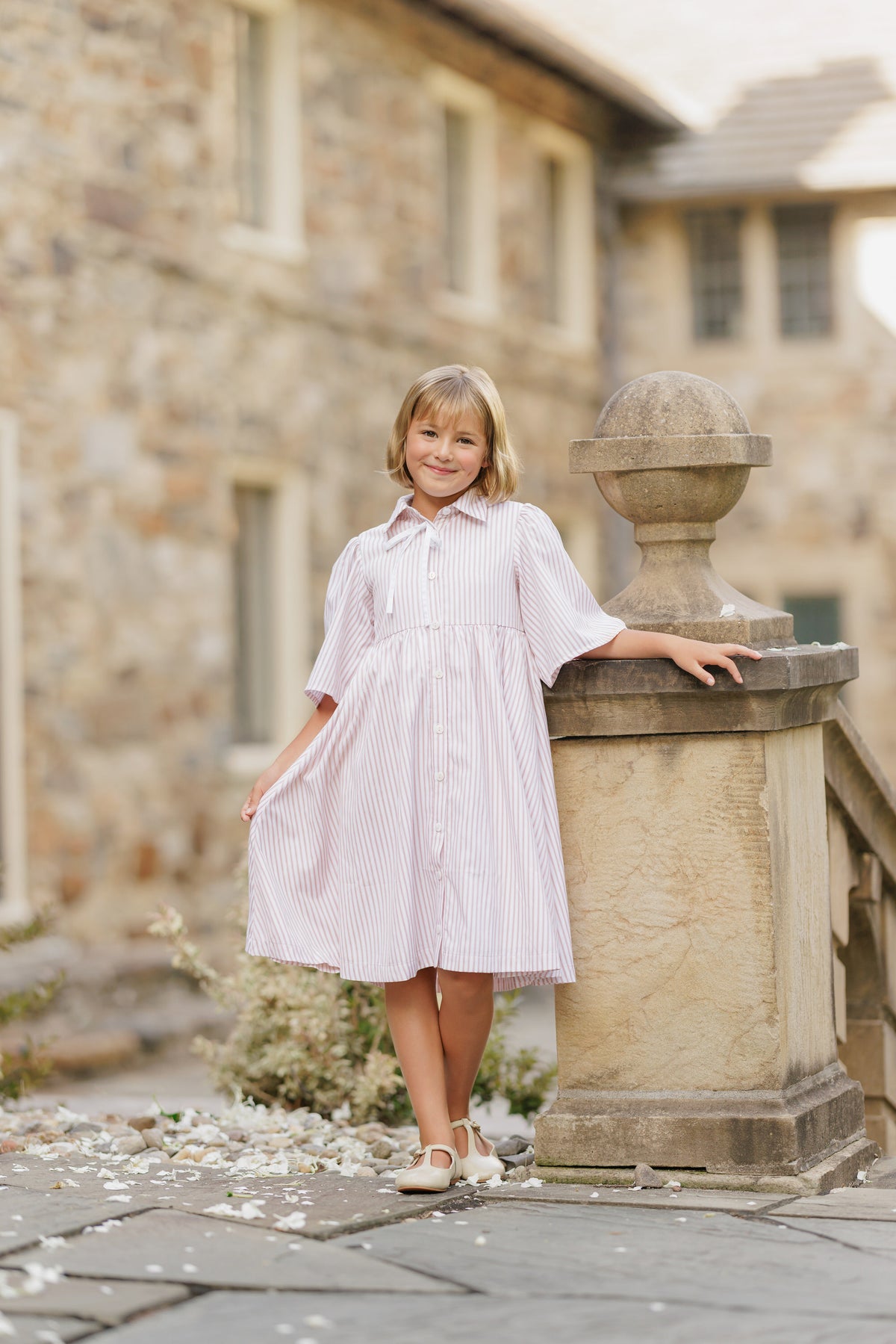 VELVETTE LABEL STRIPE HIGH WAIST DRESS