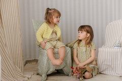 MINI P 2PC CARDIGAN WITH FLORAL FILL EDGE DRESS