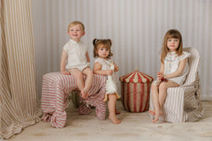 MINI P CROSS STITCHED EMBROIDERED ROMPER