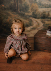 MINI P VELVET RICK RACK ROMPER