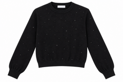 LULU TEEN RHINESTONE EMBELLISHED SWEATER