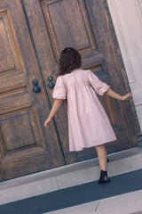 LITTLE TEMPEST SIDE GATHER WITH COLLAR TAFFETA DRESS