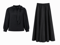 VENERA ARAPU 2PC RUFFLED TAFFETA BLOUSE WITH SKIRT