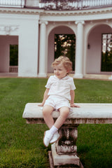 LITTLE HERITAGE 2PC PLEAT SHIRT WITH SHORTS SET