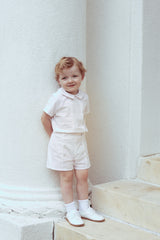 LITTLE HERITAGE 2PC PLEAT SHIRT WITH SHORTS SET