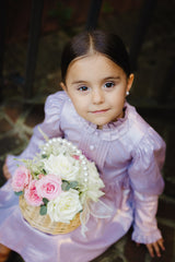 JESURUM PERLA PLEAT AND RUFFLE DETAIL LONG DRESS