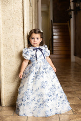ALITSA FLORAL ORGANZA COLLARED DRESS