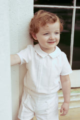 LITTLE HERITAGE 2PC PLEAT SHIRT WITH SHORTS SET