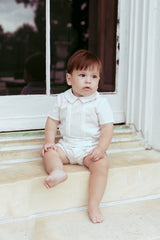 LITTLE HERITAGE 2PC PLEAT SHIRT WITH BLOOMER SET