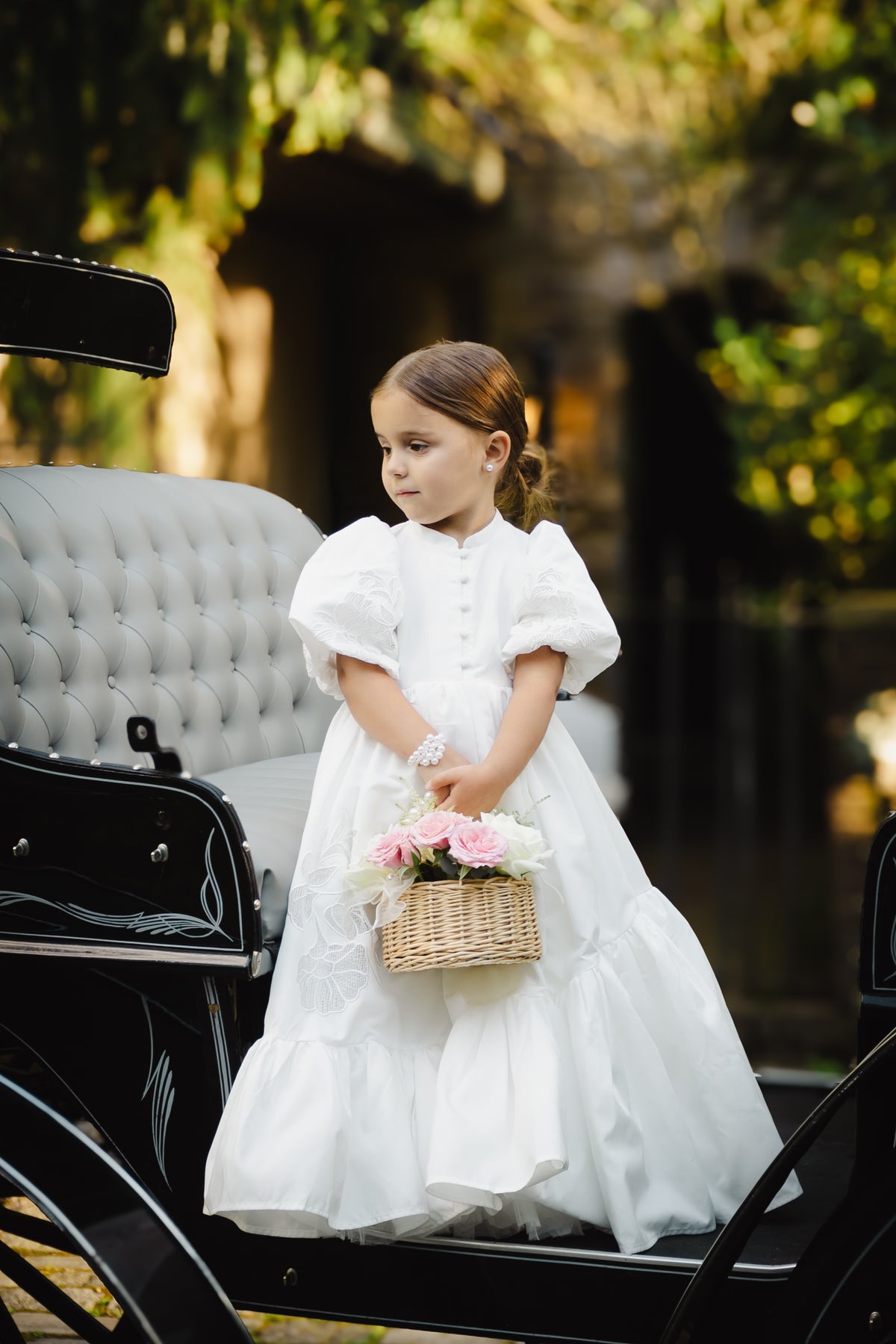 ELOISA VINTAGE PUFF SLEEVE TAFFETA GOWN