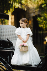 ELOISA VINTAGE PUFF SLEEVE TAFFETA GOWN