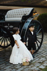 ELOISA VINTAGE PUFF SLEEVE TAFFETA GOWN